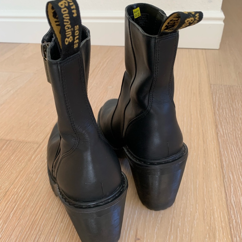 Rare Dr. Martens Magdalena II Platform Quad Heeled Boots Black Leather, 9 - Picture 7 of 10
